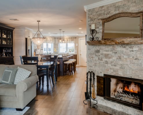 open concept living room and kitcheb