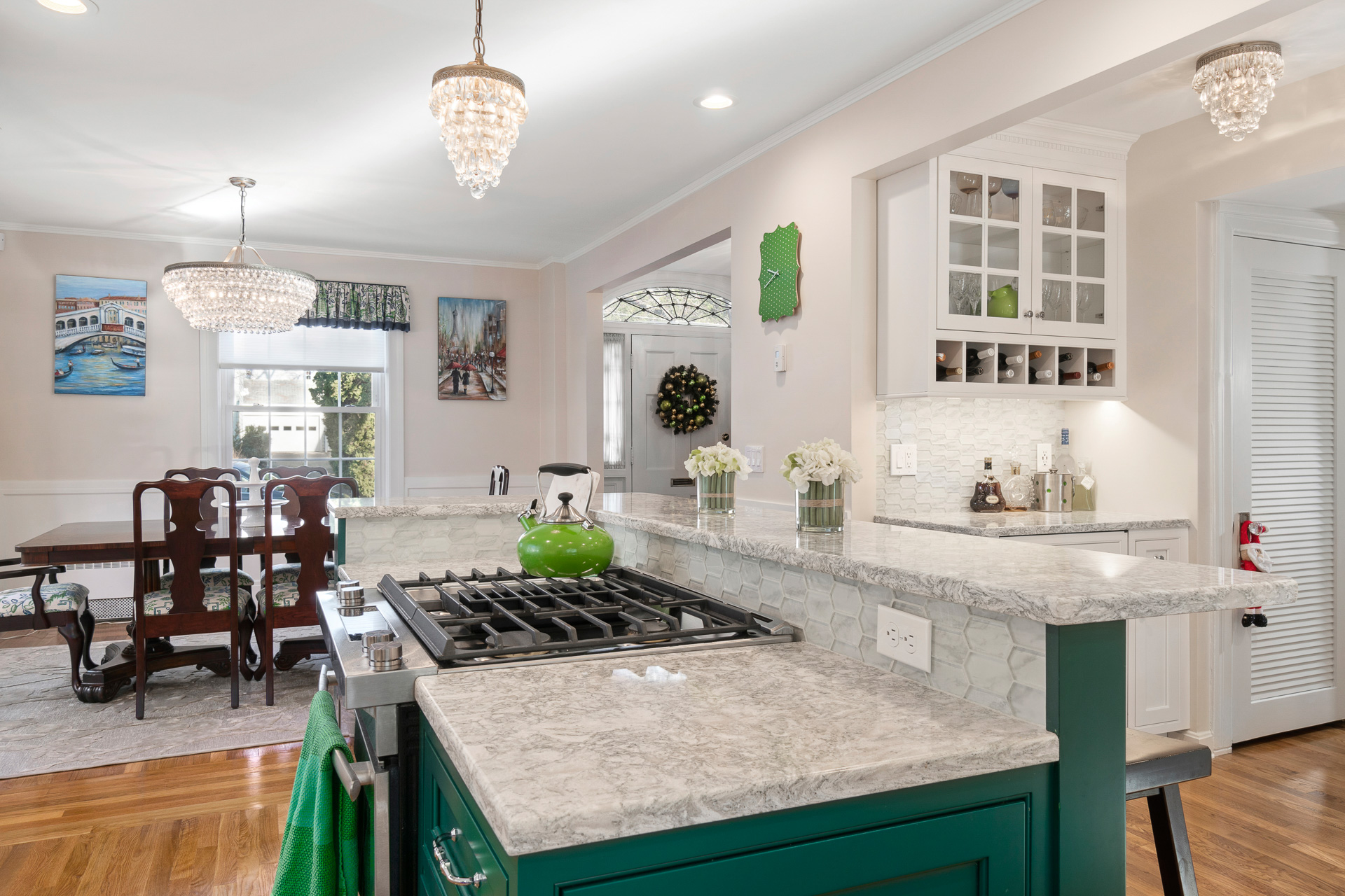 Colorful Transitional Kitchen Sink
