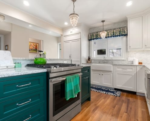 Colorful Transitional Kitchen Sink