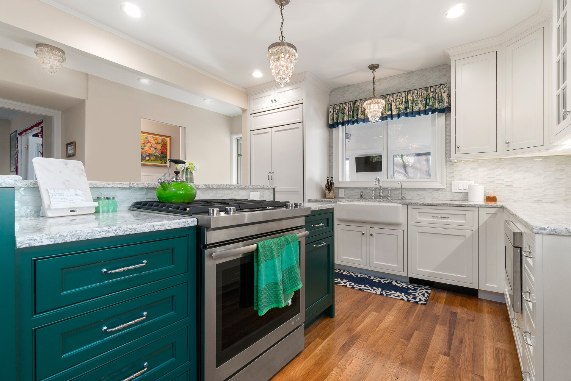 Colorful Transitional Kitchen Sink