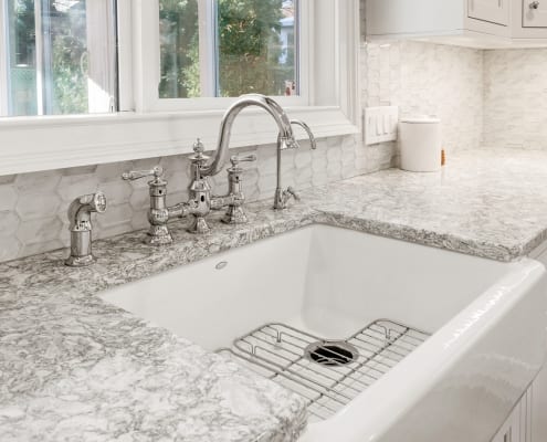 Colorful Transitional Kitchen Sink