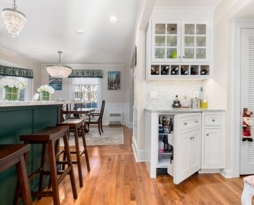 Colorful Transitional Kitchen Beverage Center