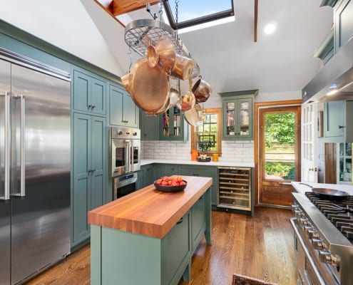 modern-farmhouse-green-kitchen-island